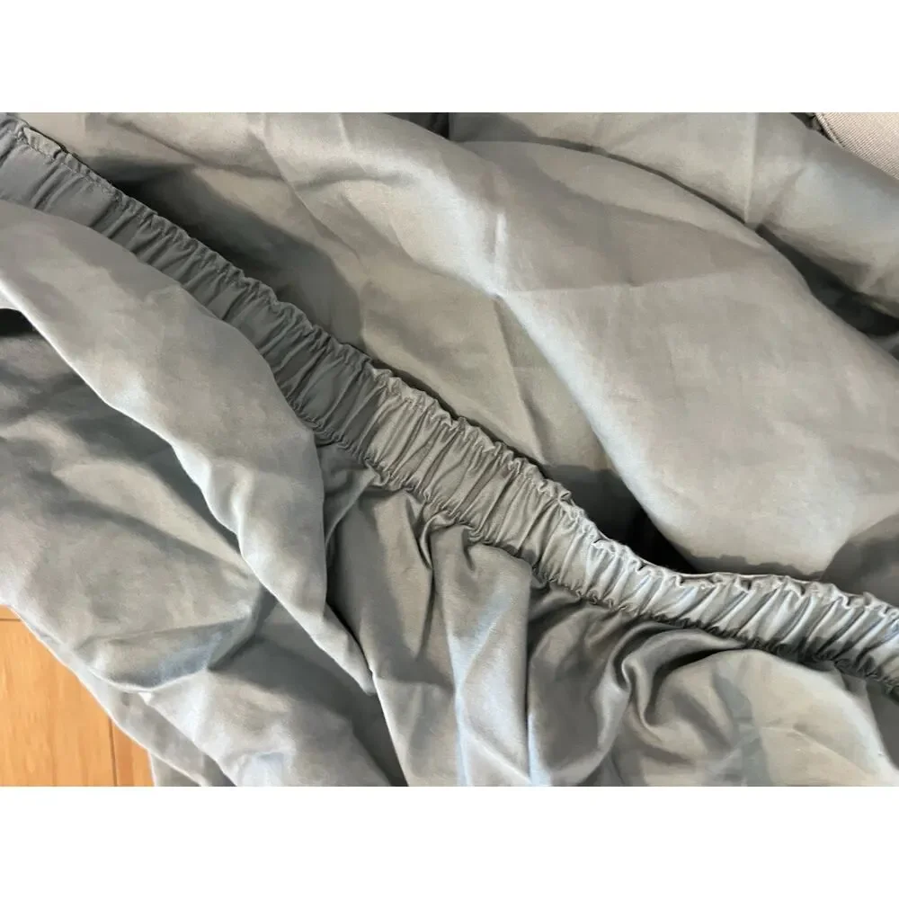 Wamsutta Dream Zone Sateen 100% Pima Cotton Light Blue Fitted Sheet Cal King